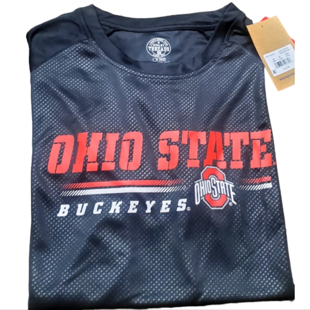 Ohio State Buckeyes NWT Rivalry Threads Black Med Poly Tee